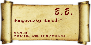 Benyovszky Bardó névjegykártya